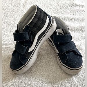 Blue suede w/grey checker toddler size 11 Velcro hi top vans